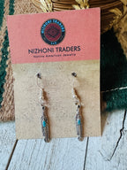 Navajo Turquoise & Sterling Silver Feather Earrings