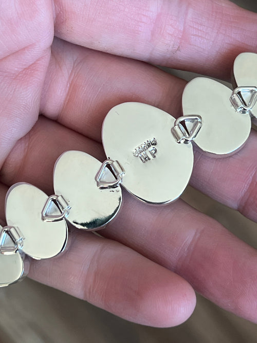 Murphy Platero Handcrafted Kingman Turquoise and Sterling Silver Link Bracelet