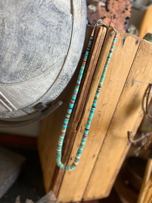 Ronald Chavez Handcrafted Multistone Graduated Heishi Bead Necklace, 24.5 inches