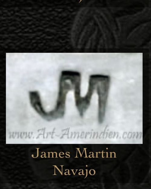Estate Collection Vintage Sterling Silver and Kingman Turquoise Row Cuff by James Martin