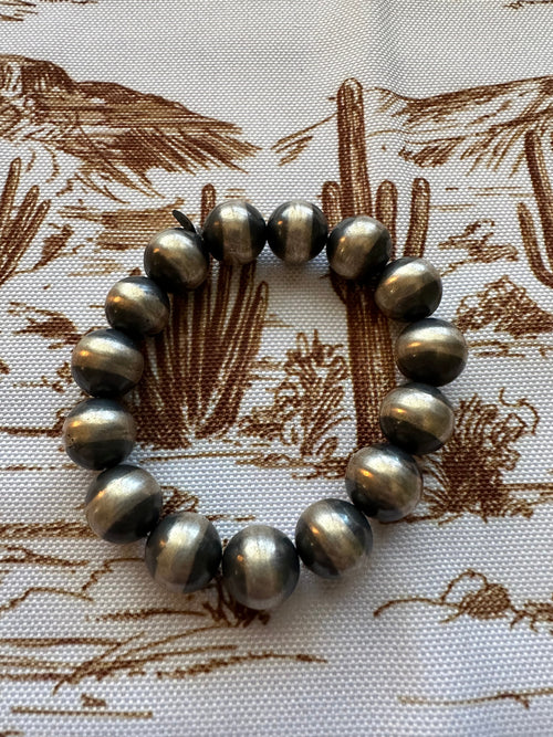 NFR COLLECTION Handmade 12mm Navajo Pearl Style Beaded Stretch Bracelets