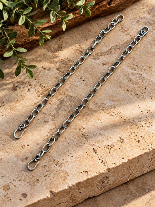 Handmade Sterling Silver Charm Chain Bracelets