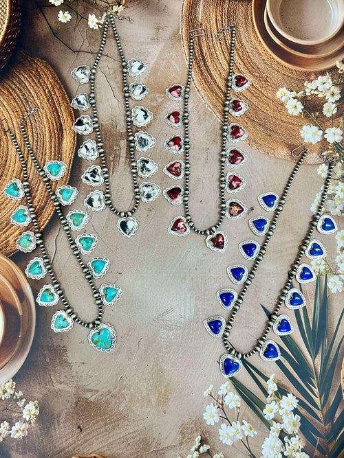 Handmade Sterling Silver Multi Stone Necklace with Signed Nizhoni