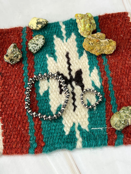 Handmade Sterling Silver Beads Bracelets Ring Set with Signed Nizhoni