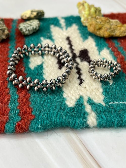 Handmade Sterling Silver Beads Bracelets Ring Set with Signed Nizhoni