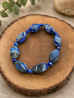 Lapis Beaded Stretch Bracelet