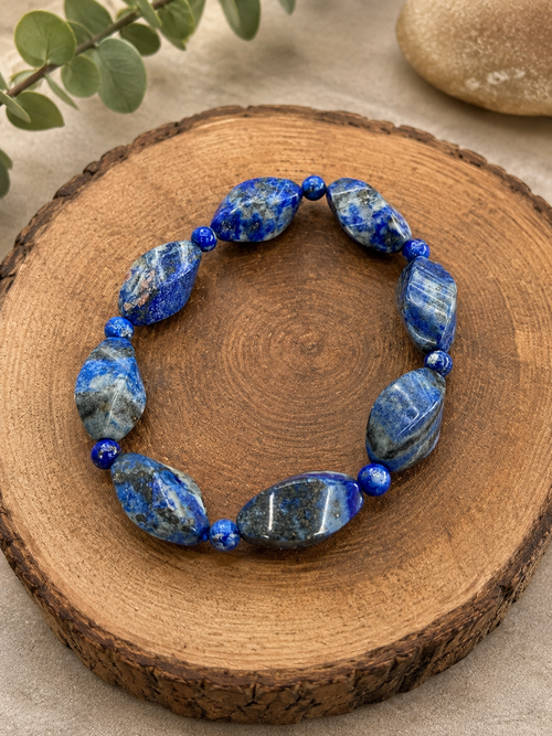 Lapis Beaded Stretch Bracelet