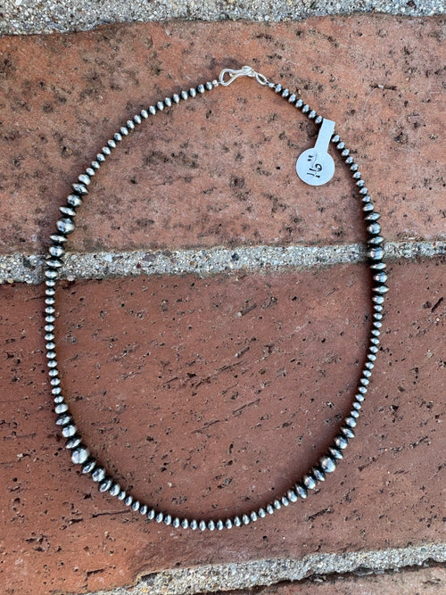 Handcrafted Sterling Silver Pearl 3-6mm Beaded Necklace