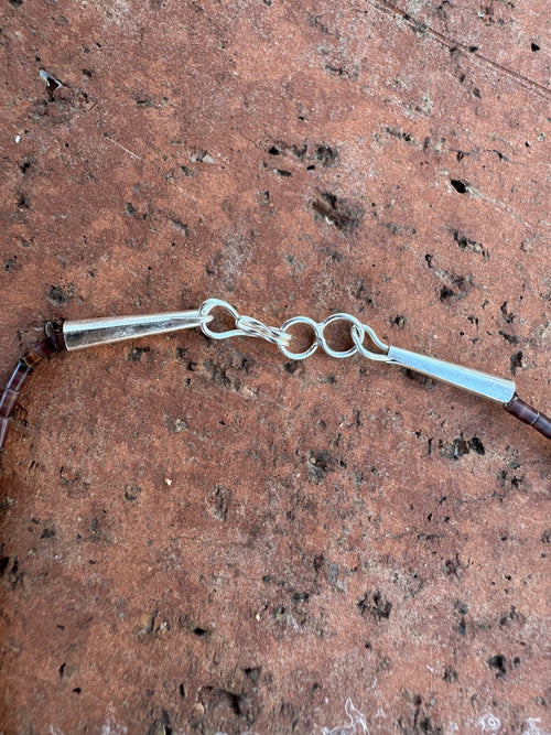 Handcrafted Sterling Silver & Beaded Fetish Necklace 30"