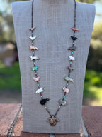 Handcrafted Sterling Silver & Beaded Fetish Necklace 30"