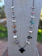 Handcrafted Sterling Silver & Beaded Fetish Necklace 30"
