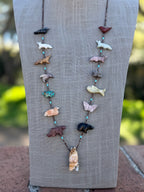 Handcrafted Sterling Silver & Beaded Fetish Necklace 30"