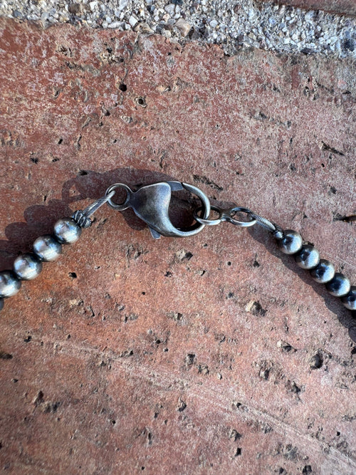 Handmade Sterling Silver Pearl Beaded 4-8mm Necklace 18"