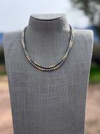 Handcrafted Sterling Silver & Gold Overlay 4mm Beaded Necklace