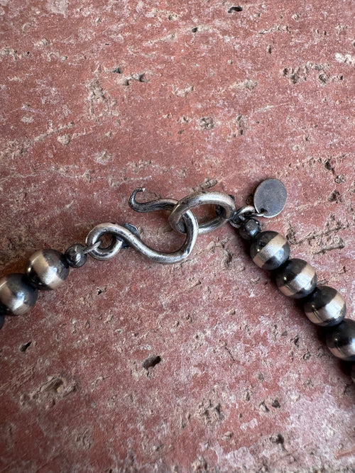 Handcrafted Graduated Sterling Silver Pearl 6-12mm Beaded Necklace