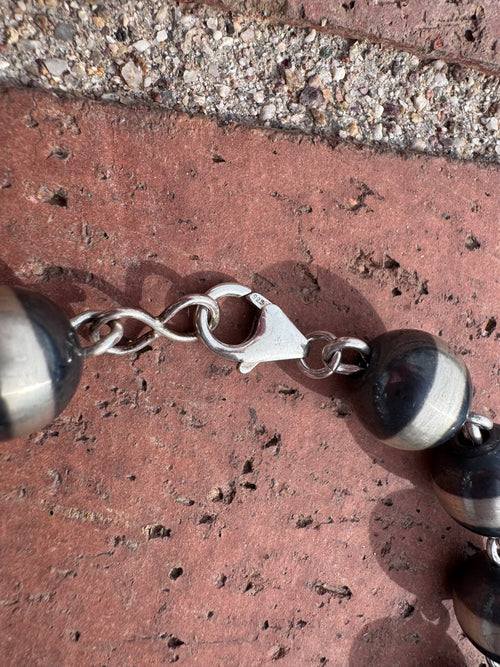 Handcrafted Sterling Silver Tassel 6-12mm Beaded Necklace