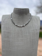 Handcrafted Freshwater Pearl & Sterling Silver Pearl 4mm Beaded Necklace 16"