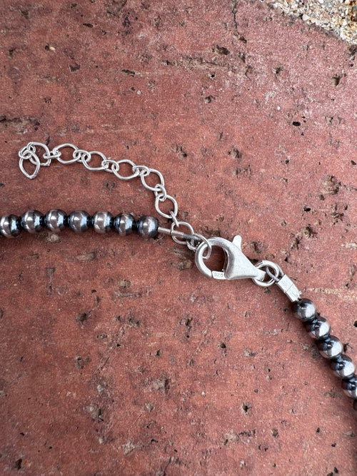 Handcrafted Freshwater Pearl & Sterling Silver Pearl 4-8mm Beaded Necklace 16"