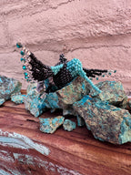 Handmade Beaded Black & Blue Hummingbird Keychain