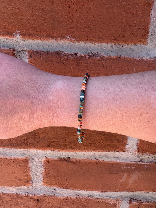 Handcrafted Spiny, Turquoise & Sterling Silver Beaded Bracelet