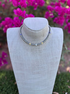 Handcrafted Fire Opal Collection & Sterling Silver Pearl Beaded 5mm Necklace 14"