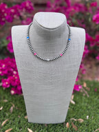 Handcrafted Fire Opal Collection & Sterling Silver Pearl Beaded 5mm Necklace 16"