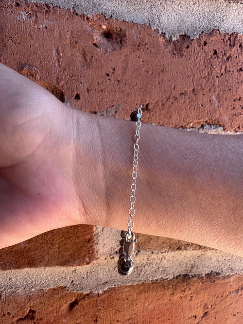 Handmade Larimar & Sterling Silver 6mm Beaded Bracelet 6"