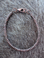 Handcrafted Copper 3mm Saucer Beaded Bracelet 7.5"