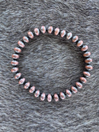Handcrafted Copper 6mm Beaded Stretch Bracelet