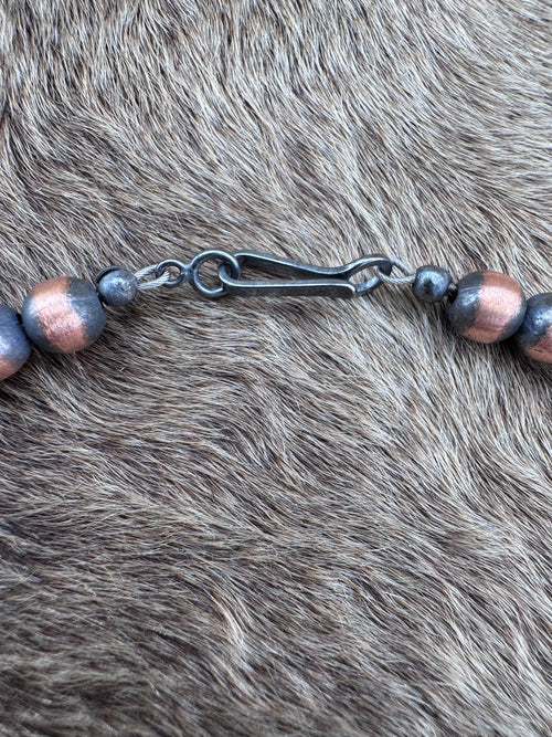 Handcrafted Copper 3-8mm Beaded Necklace