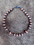 Handcrafted Copper 3-8mm Beaded Bracelet 8"