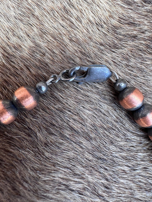 Handcrafted Copper 3-8mm Beaded Bracelet 8"