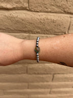 Handcrafted Sterling Silver Kingman Turquoise Beaded 6mm Bracelet