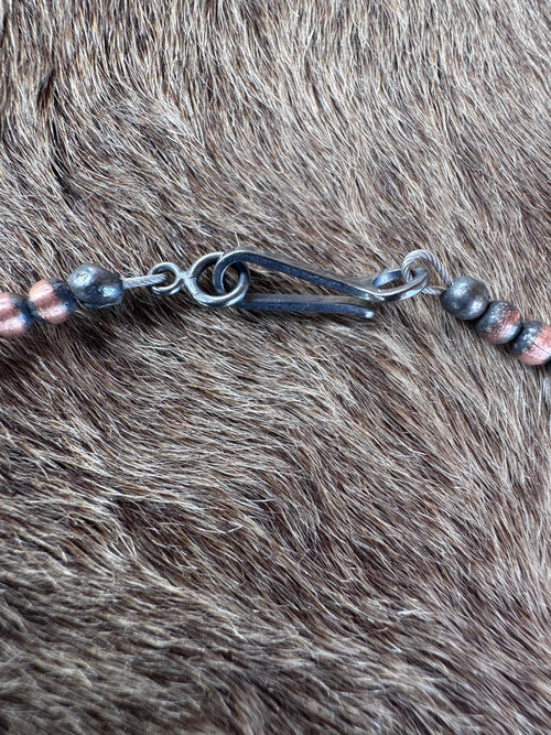 Handcrafted Copper Seed Bead Collection 3-6mm Beaded Necklace 16"