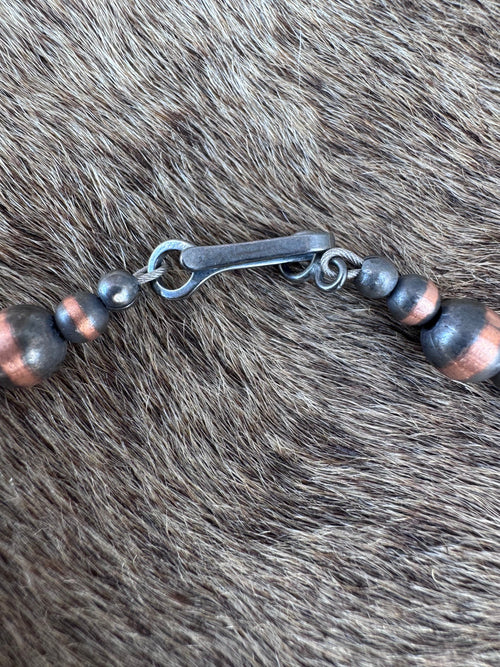 Handcrafted Copper Seed Bead Collection 3-6mm Beaded Necklace 16"