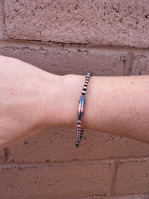 Handcrafted Copper 4mm Beaded Bracelet
