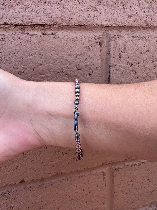 Handcrafted Copper 4mm Beaded Bracelet