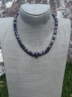 Handmade Sterling Silver Charoite Beaded Necklace 17.5" by Roaming Buffalo