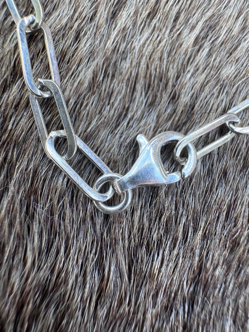 Handmade Sterling Silver Lone Mountain And Pink Beaded Necklace by Roaming Buffalo