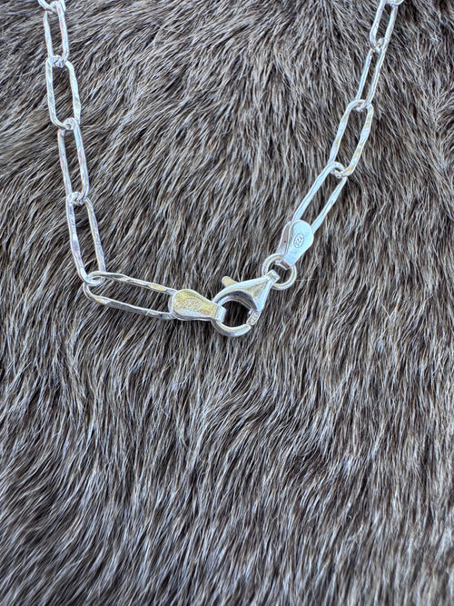 Handmade Sterling Silver Hubei Mixed Beaded Cowboy Hat Necklace by Roaming Buffalo 21"