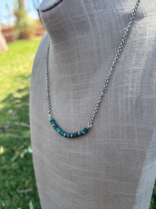 Handmade Sterling Silver Hubei & Pearl Beaded Necklace by Roaming Buffalo