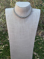 Handcrafted Graduated Sterling Silver Pearl 3-8mm Beaded Necklace