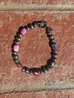 Handcrafted Pearl Style Sterling Silver & Pink Dream Beaded Bracelet 7 inches