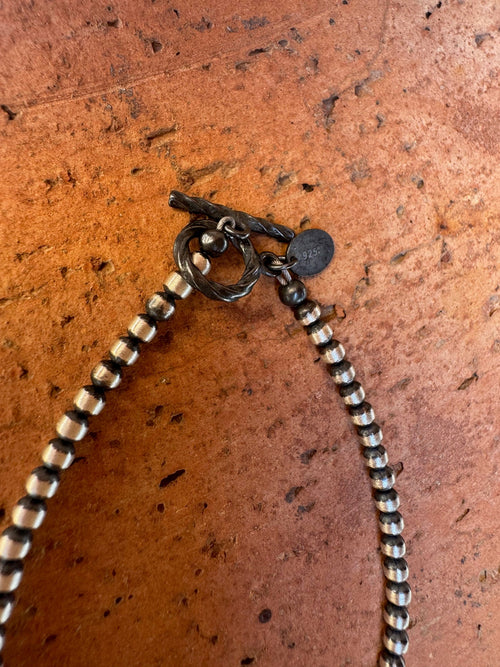 Handcrafted Sterling Silver 3-8mm Beaded Bracelet 7.5"