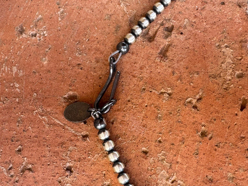 Handcrafted Sterling Silver Pearl 3-8mm Beaded Necklace
