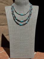 Handcrafted Turquoise And Sterling Silver 4-8mm Beaded Necklace