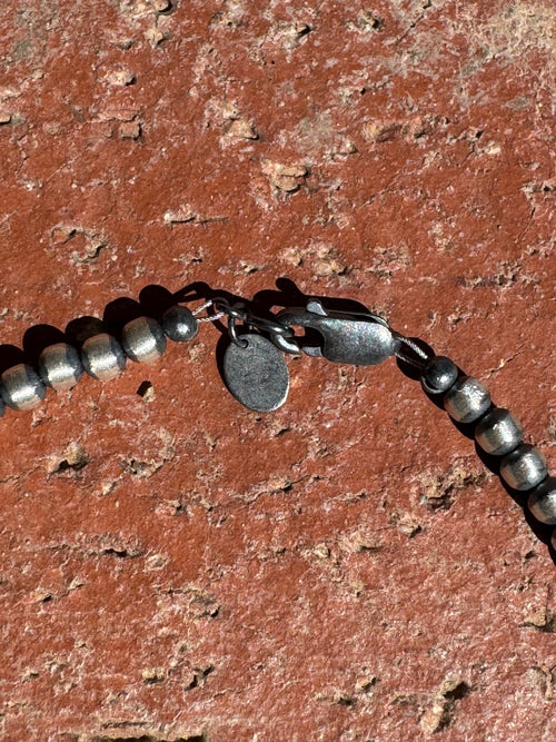 Sterling Silver & Multi Stone Beaded 4-6mm Necklace 18"