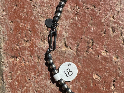 Handcrafted Sterling Silver & Multi Stone 4-6mm Beaded Necklace 18"