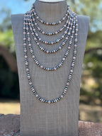 Handcrafted Pink Conch & Sterling Silver 4-6mm Beaded Necklace