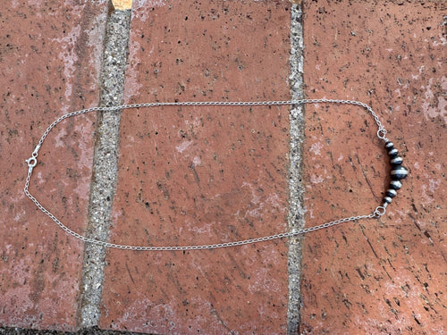 Handcrafted Sterling Silver 4-8mm Beaded Necklace 20"